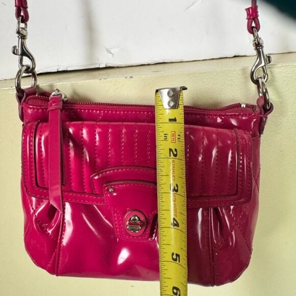 COACH Poppy Mini Willis Quilted Patent Leather Bag Crossbody Shoulder Turnlock - Picture 14 of 16